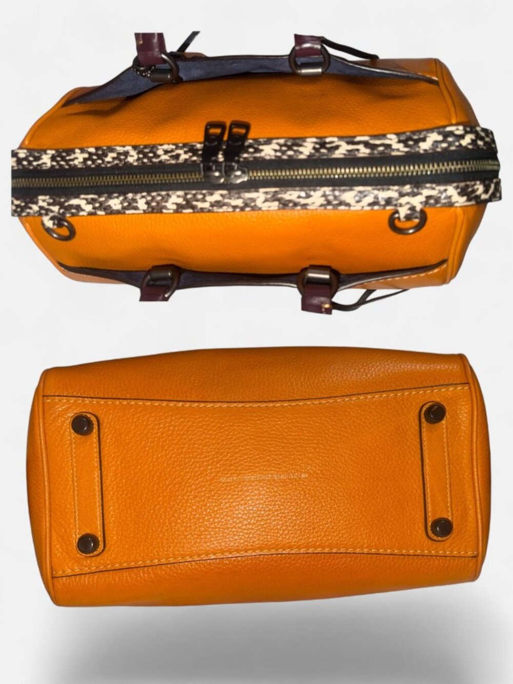 Coach 1941 Rogue Satchel 58841 Butterscotch Pebble Leather Snake Trim Doctor Bag - Picture 7 of 16